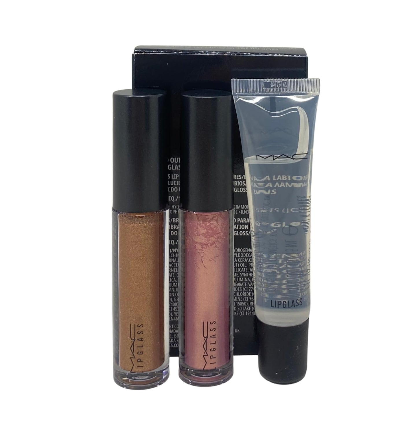 MAC Cosmetics Glossed Out Lipglass Trio - Oh Baby, Nymphette and Lipglass Clear. Beauty & Personal Care MAC