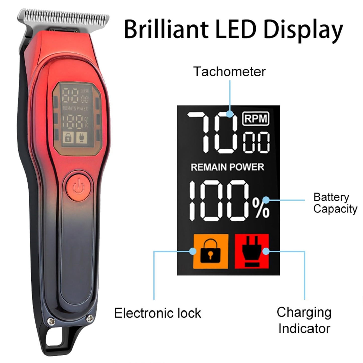 QDKVTNDJZ Hair Clippers for Men, Professional Barber Rechargeable Precision Steel Blade Trimmer(Black Gold) Beauty and Personal Care QDKVTNDJZ