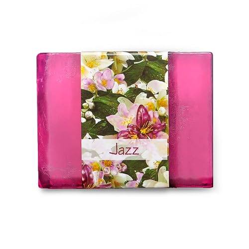 Nabila K Jazz Glycerin Bar Soap | Jasmine Scent | Natural, Vegan, Hypoallergenic | 100% Vegetable Glycerin, Sulfate-Free, Paraben-Free | 4.5 oz Beauty & Personal Care Nabila K