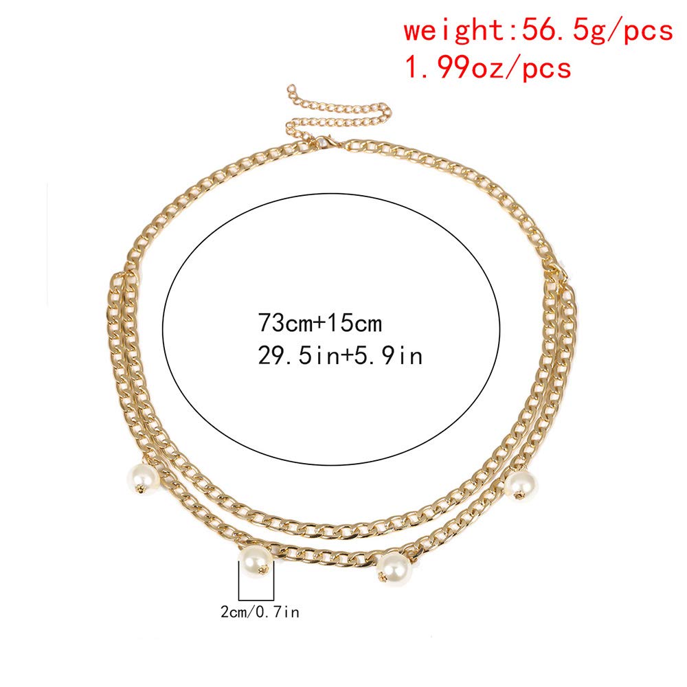 Xerling Big Pearl Waist Chain for Women Statement Belly Chain for Waist Jean Bohemian Jewelry Body Chain Charm Accessories Beauty & Personal Care Xerling