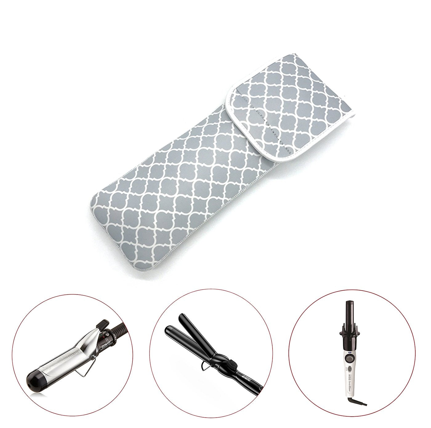 Wanty Hair Straighteners Case with Fastener - Neoprene Curling Iron Holder Flat Iron Curling Wand Travel Cover Case Bag PouchShield Curling Iron Cover Beauty & Personal Care Wanty