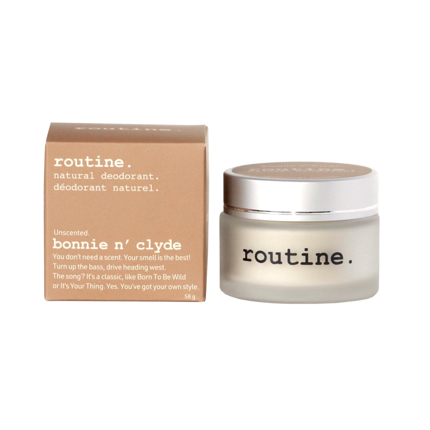 Routine. Natural and Aluminum Free Deodorant (2 Fluid Oz.) for Women and Men - Bonnie n Clyde Jar - Unscented (Cream Jar Formula) Beauty and Personal Care Routine
