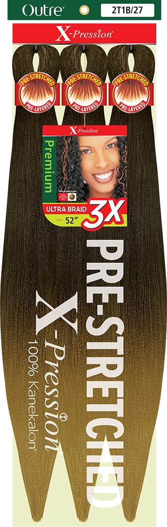 Outre X-Pression Braid - Pre Stretched Braid 52" 3X (5 Pack, 2T1B/27)