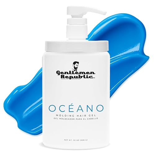 Gentlemen Republic Oceano Men's Hair Gel 32oz W/Pump - Strong Touchable Hold and High Shine Styling Gel for Hair, 100% Alcohol-Free Professional Beauty & Personal Care Gentlemen Republic