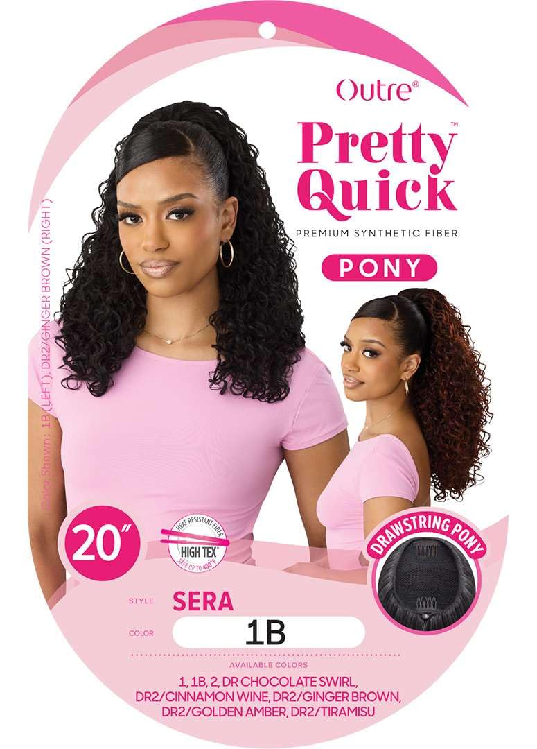 Outre Pretty Quick - Drawstring Pony - Sera (OFF BLACK 1B)