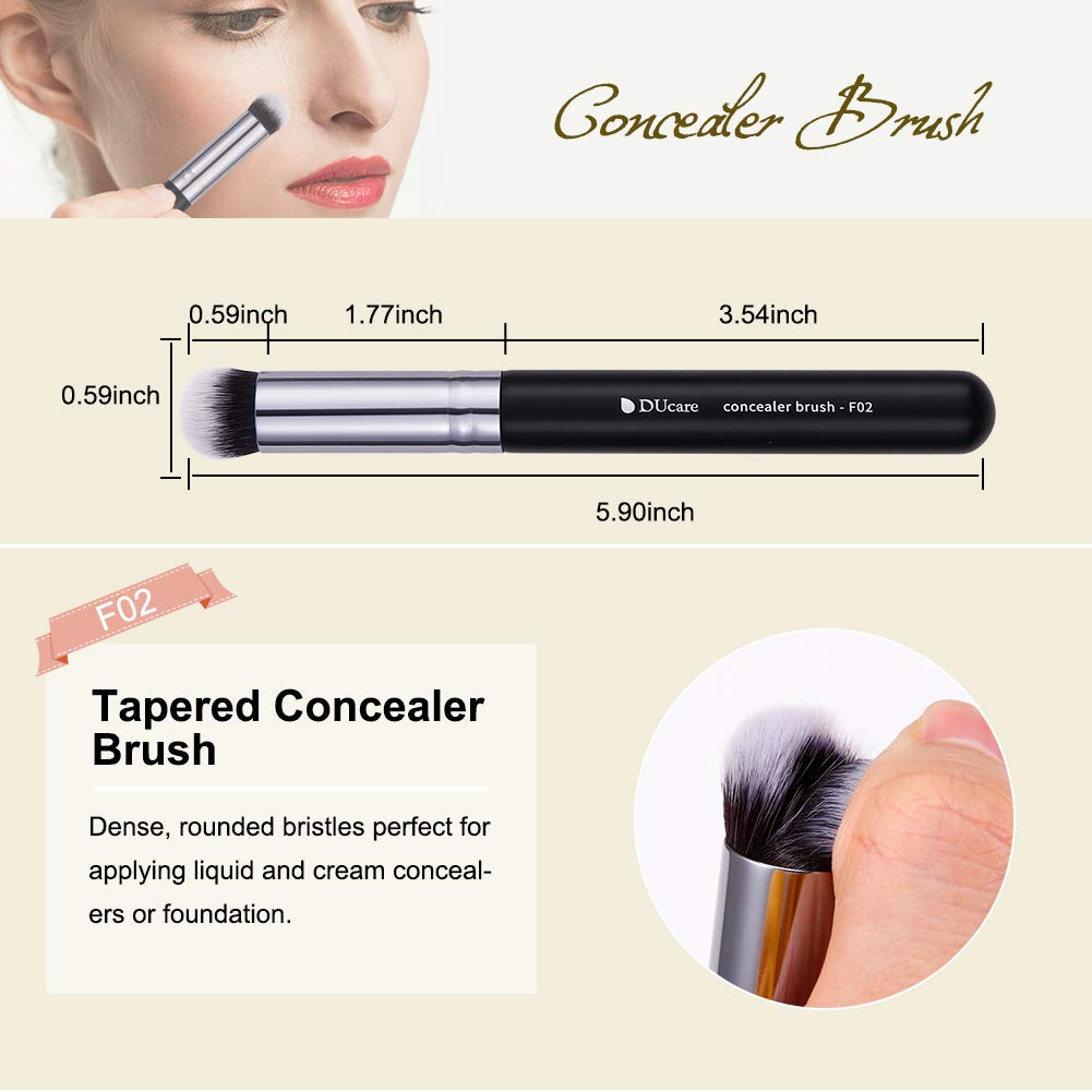 DUcare Makeup Brushes 3Pcs Foundation Contour Bronzer Brush,Concealer Brush,Blusher Powder Brush, Face Kabuki Travel Buffing Stippling Liquid Blending Beauty & Personal Care DUcare
