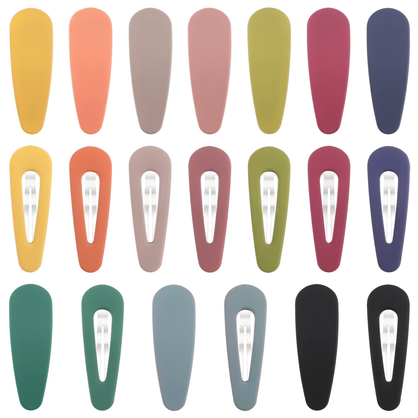 Boobeen 20 Pack Hair Clips - Acrylic Metal Snap Hair Clips for Women -Matte Hair Barrettes for Girls - Hairpins Fashion Accessories for Kids Teens Beauty & Personal Care Boobeen