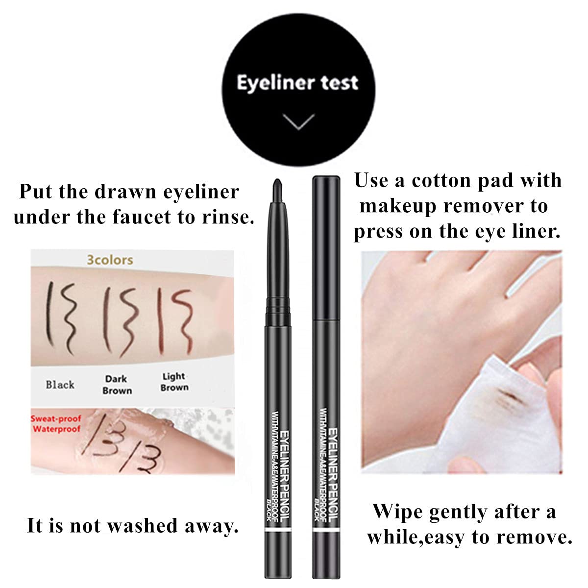 Go Ho Black,Light Brown,Dark Brown Eyeliner Pencils,6 Pack Gel Eye Liner Makeup Pencil,High Pigment Smooth Eyeliner Stick,Soft Easy to Color Eye Liner Beauty & Personal Care Go Ho