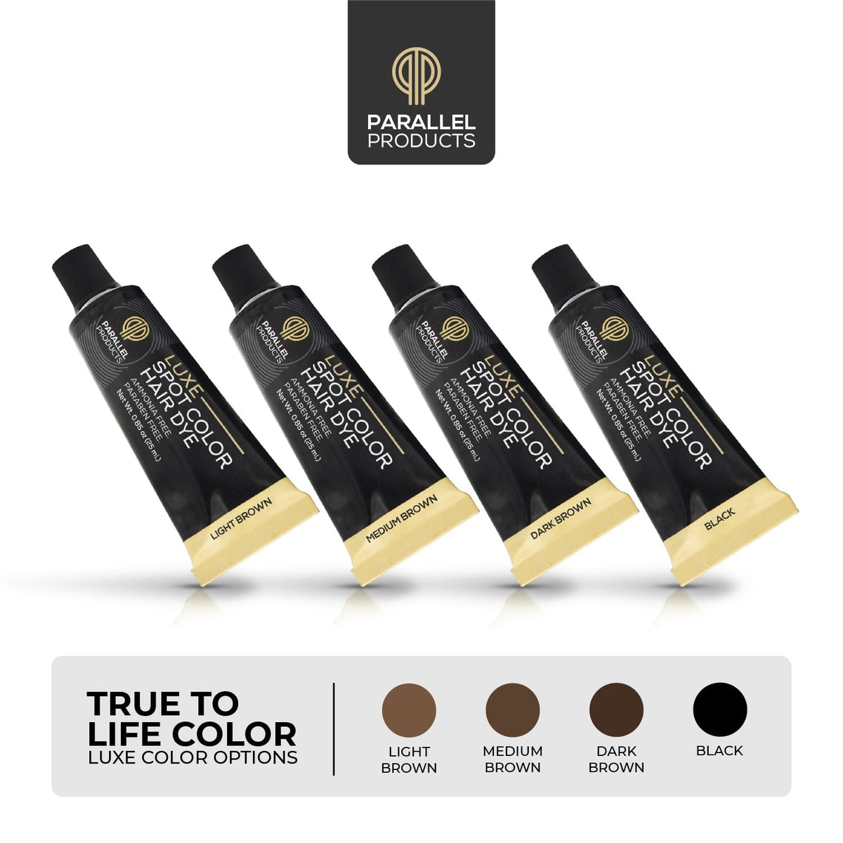 Parallel Products - Luxe Color (Dark Brown) - Cream Hair Dye - 25mL - Tint for Professional Spot Coloring - With Cream Developer, Mixing Dish Beauty & Personal Care PARALLEL PRODUCTS