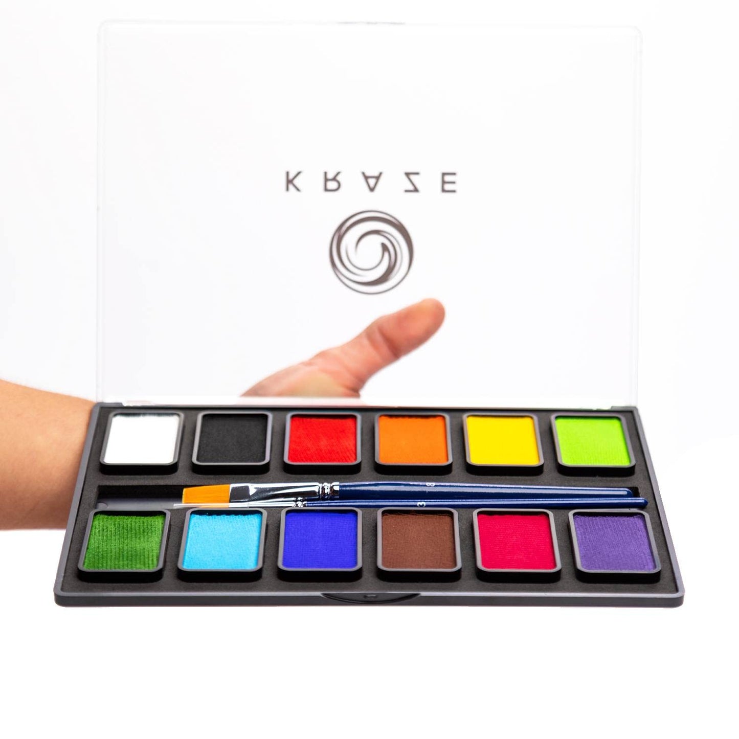 Kraze FX Basic Party Professional Face Paint Palette (12 x 10 gm) - Water Activated, Hypoallergenic, Safe, Non Toxic Body Paint Makeup Cosplay SFX Beauty & Personal Care Kraze FX