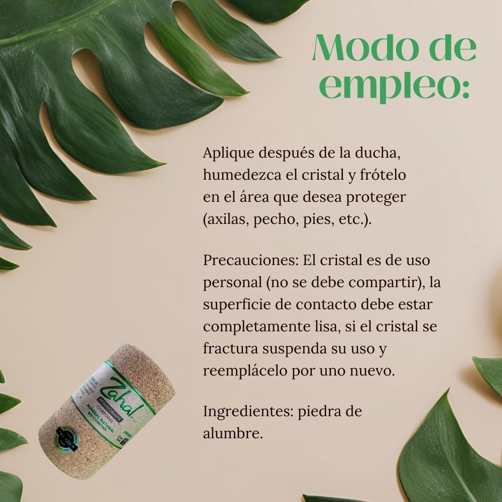 Zahal, Natural mineral deodorant mini stick in cork Biodegradable Packaging, Deodorant unisex fragrance free parabens free alcohol free 2.11 OZ Beauty and Personal Care Zahal