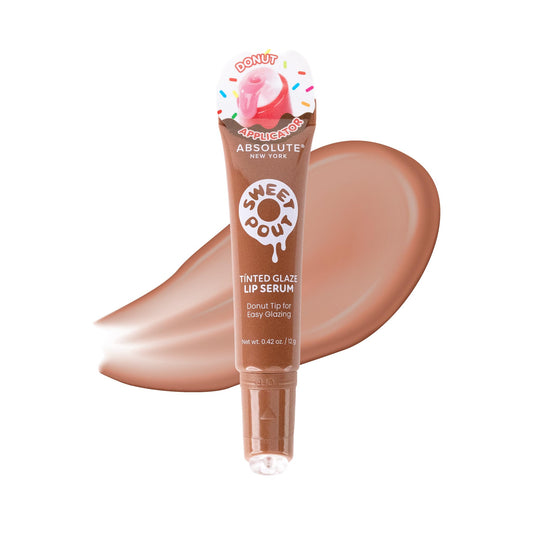 Absolute New York Sweet Pout Tinted Glaze Lip Serum, Donut Tip Applicator, Hydrating Formula with Peptides, Vitamin E and Jojoba Seed Oil (Sugar Rush) Beauty & Personal Care Absolute New York