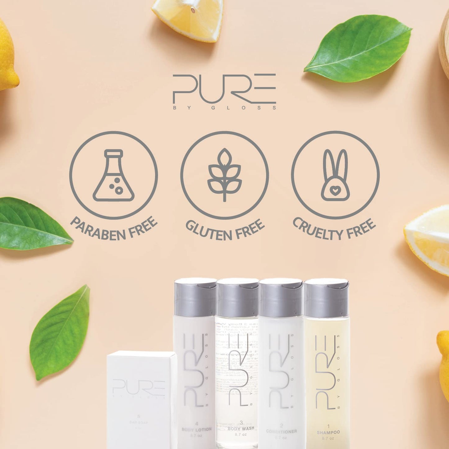 Pure By Gloss Body Lotion - Fresh Lemon Scent - for All Skin Types - Cruelty Free and Paraben Free - Luxurious Moisturizing, Softening & Smoothing Beauty & Personal Care Pure By Gloss