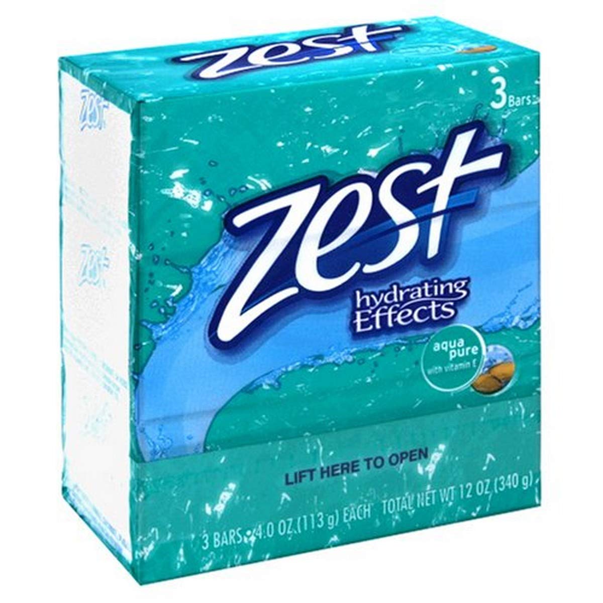 Zest 3 Bar Aqua Pure Soap, 4 oz Beauty & Personal Care Zest
