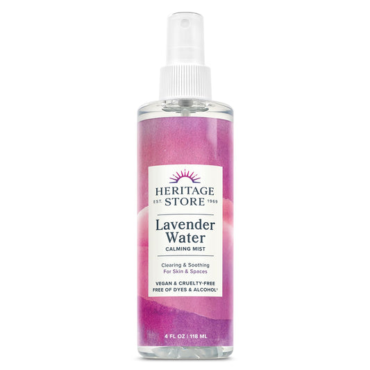 HERITAGE STORE Lavender Water Mist, Face and Body Spray, Pillow Spray, Room Spray, Calms and Balances Skin and Spaces, Soothing Lavender Scent, Made Beauty & Personal Care HERITAGE STORE