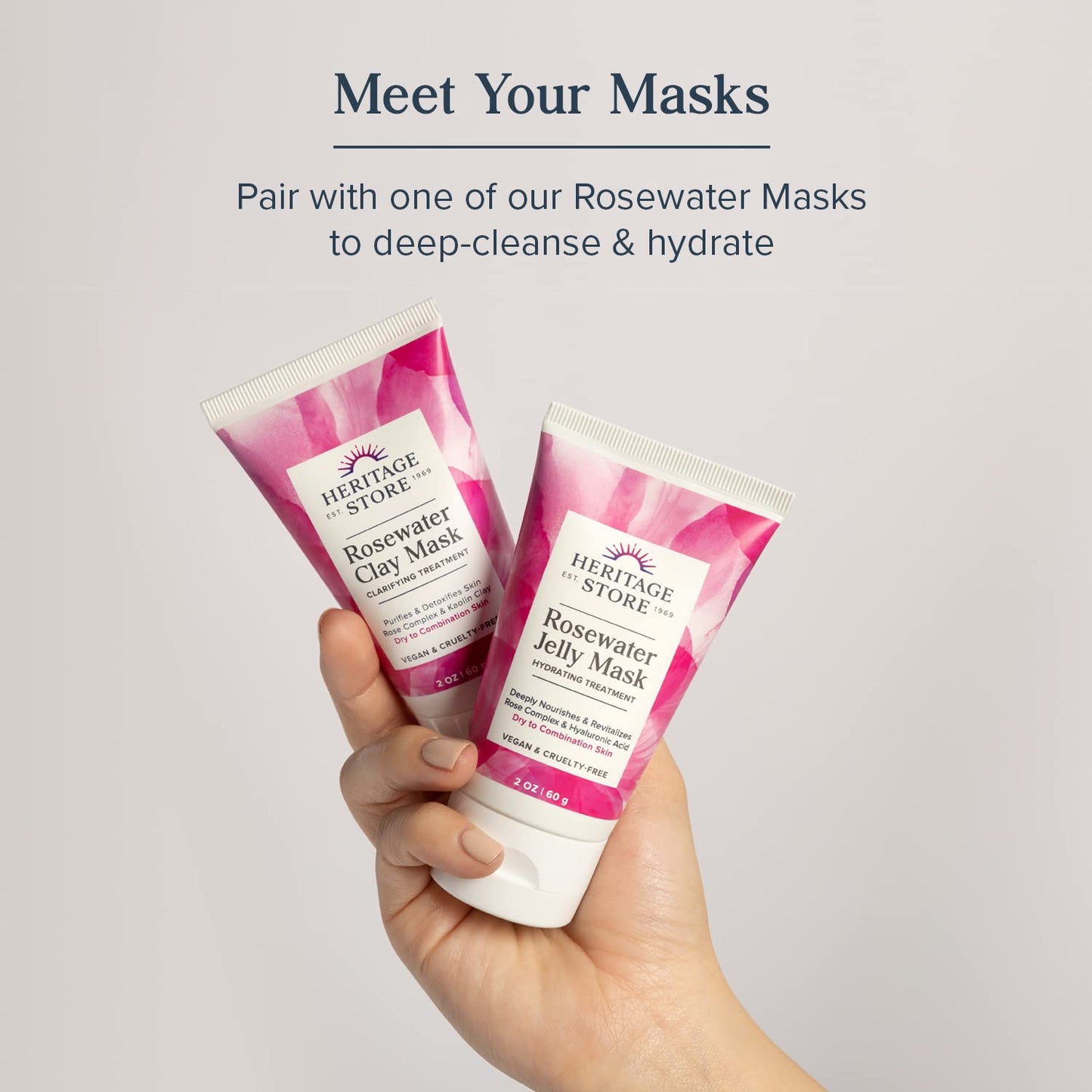 HERITAGE STORE Rosewater Facial Cleanser - Milk Face Wash Purifies and Nourishes w/Squalane, Rose Complex, Dry Skin to Combination Skin Care Beauty & Personal Care HERITAGE STORE