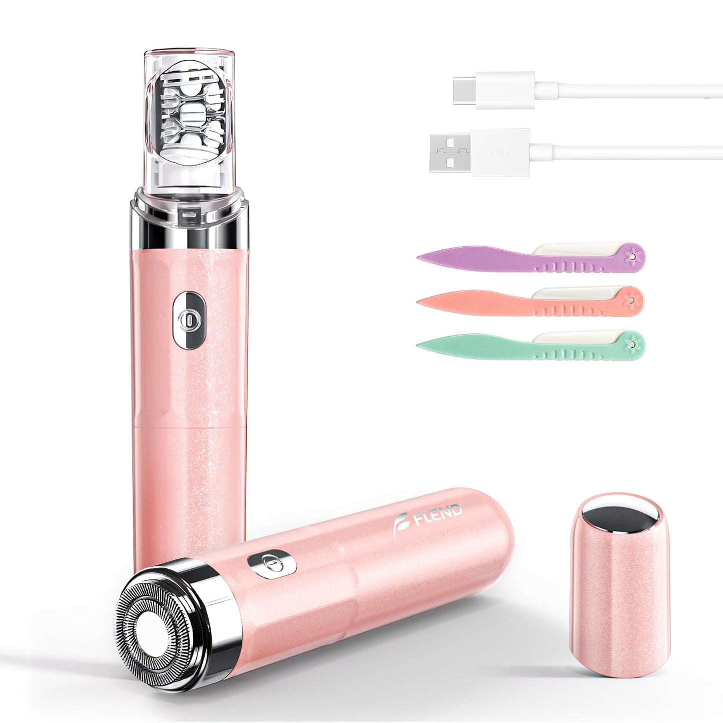 Epilator for Women, 2 in 1 Epilators Hair Remover for Women with LED Light, Smooth Hair Removal USB Rechargeable, Portable Electric Painless Shaver Beauty and Personal Care BEAUZMO