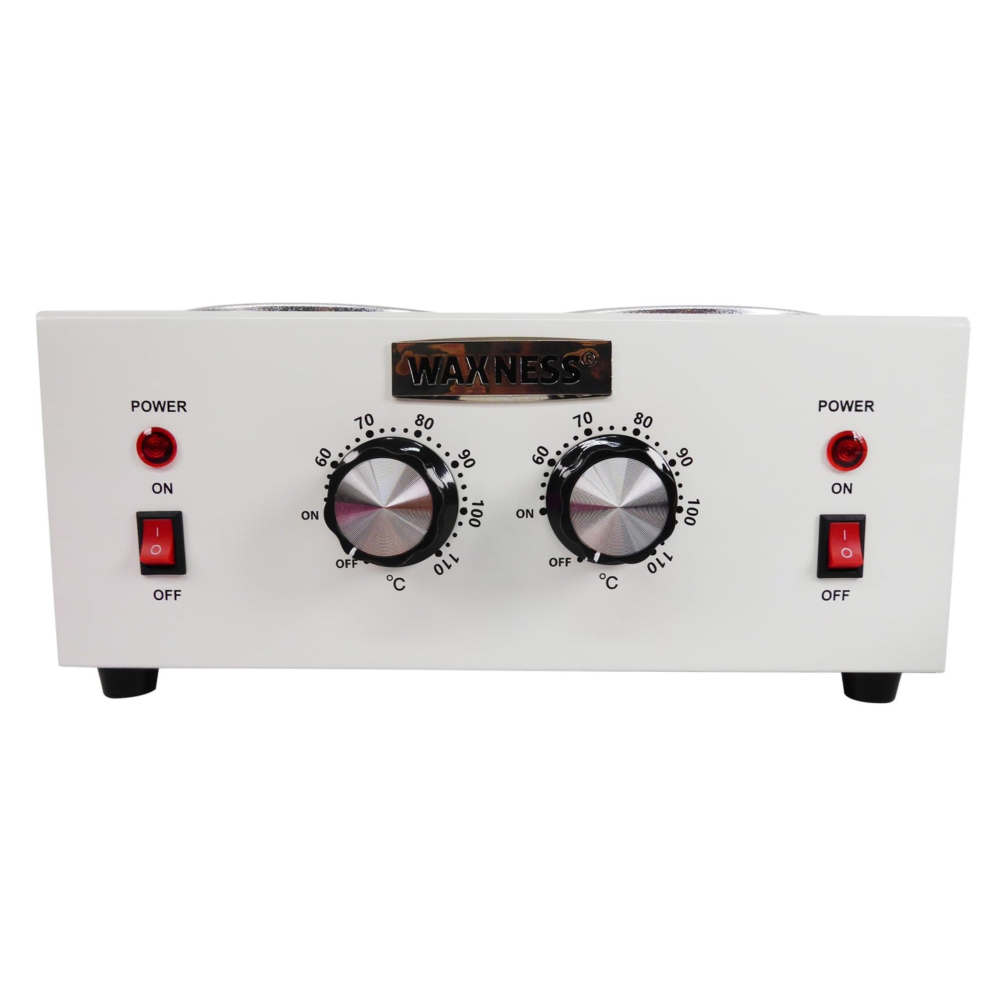 Waxness WN-5002 Elite-Series Double Professional Wax Heater White, 2 x 1 lb Capacity, Electronic Temperature Control, 300W, Dual Pot Wax Warmer Beauty and Personal Care Wax Necessities