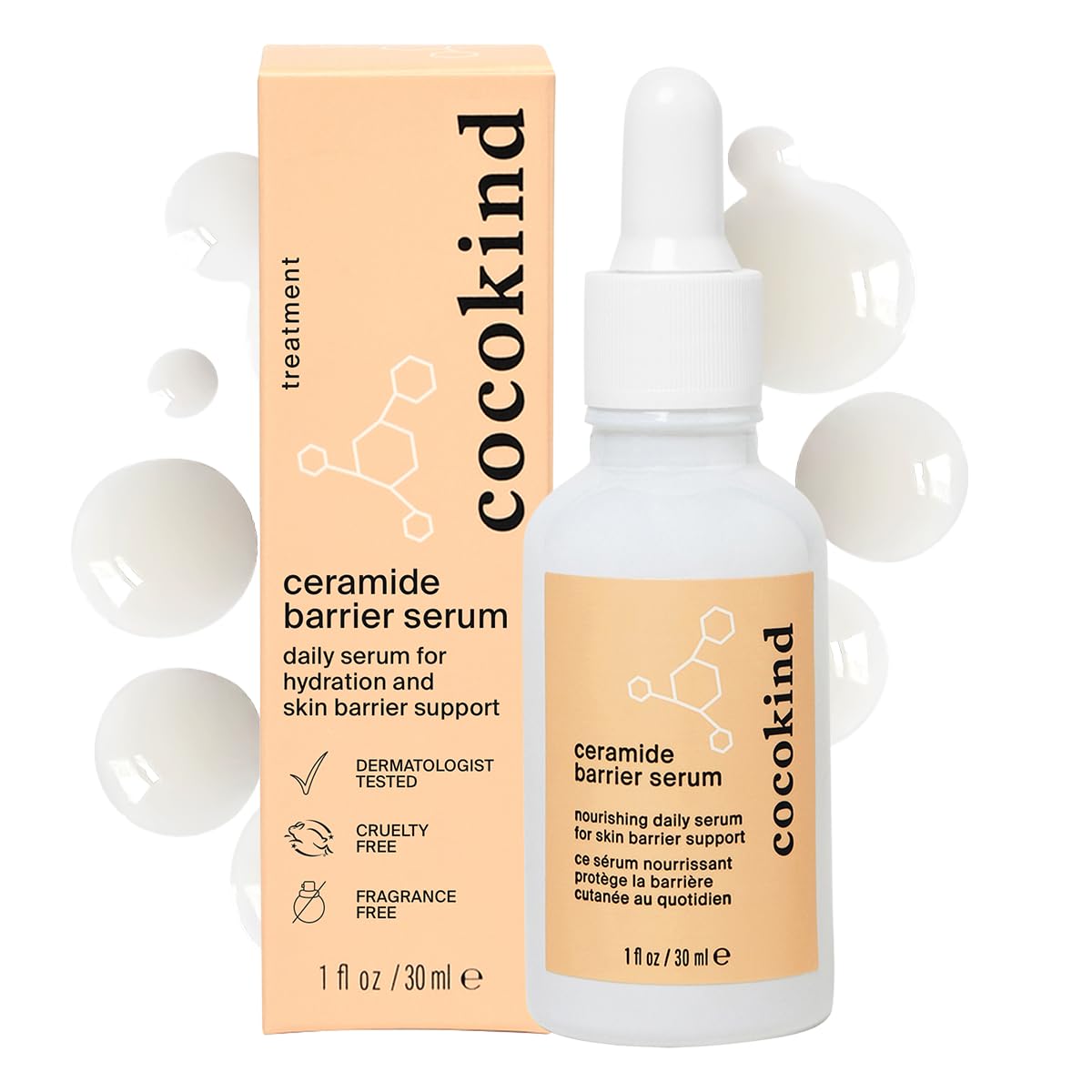 Cocokind Ceramide Barrier Serum, Hydrating Serum to Reduce Dryness, All Skin Types including Sensitive Skin, Fragrance Free, Cruelty Free, 1 fl oz (2 Beauty and Personal Care Cocokind Default Title