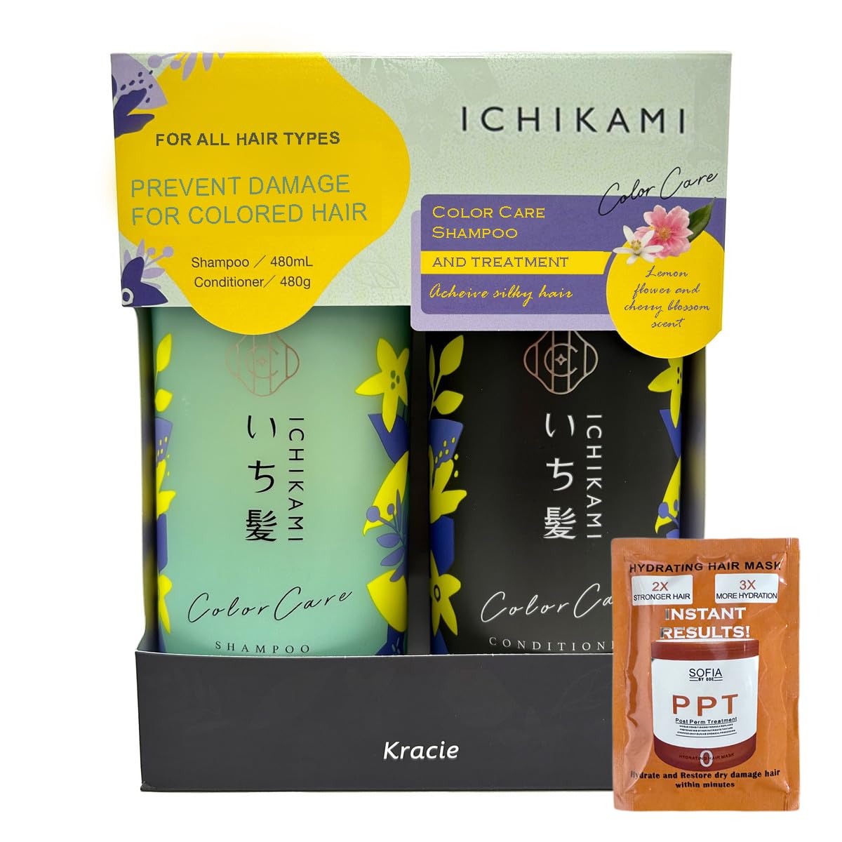 Bundle Hair Care Set - Ichikami Color Care with Free PPT Hair Mask Treatment Included Beauty & Personal Care SOFIA BY ODE