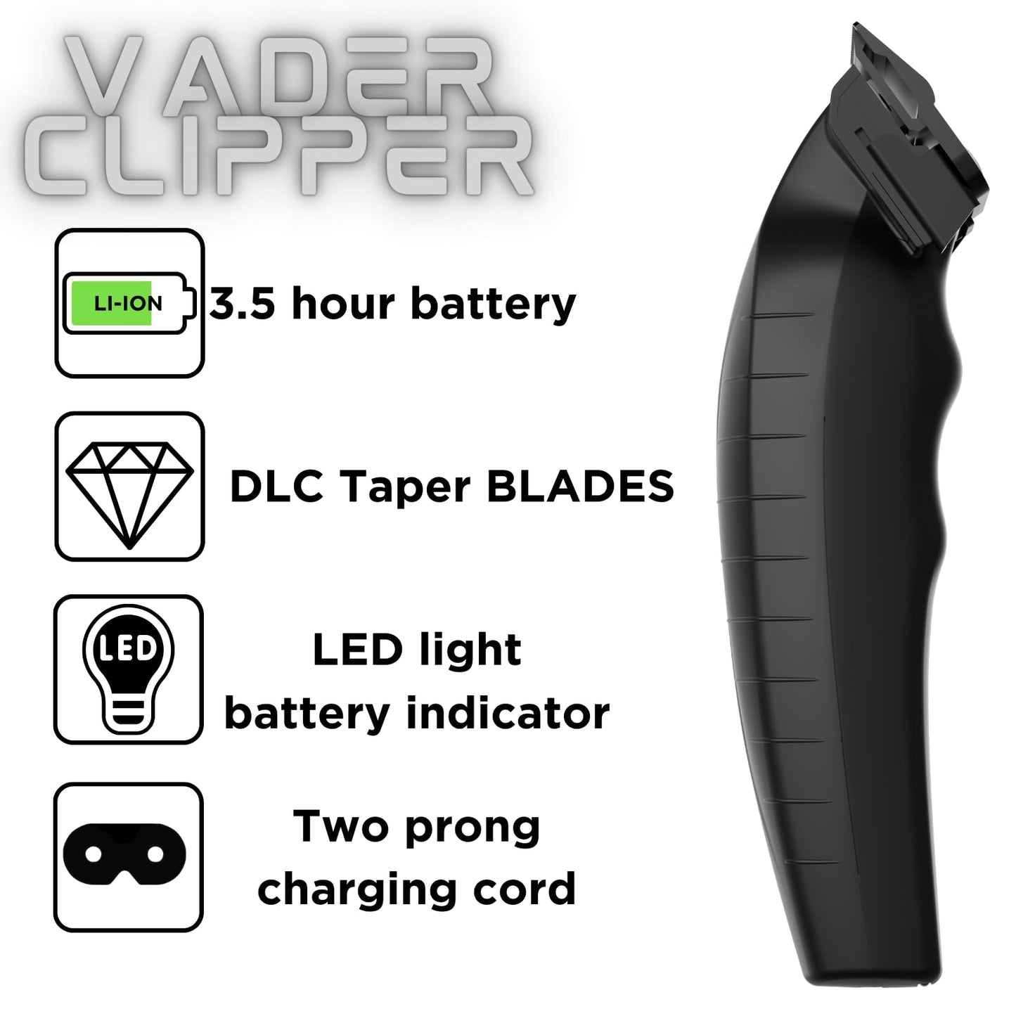 Supreme Trimmer Vader Clipper with DLC Taper Blade STC5098 - 210 Min Run Time 7500 RPM Hair Trimmer - Professional Brushless Motor Barber Clipper Beauty and Personal Care Supreme Trimmer
