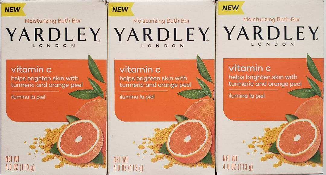 Yardley London Vitamin C Moisturizing Bath Bar With Tumeric and Orange Peel 4oz (Pack of 3) Beauty & Personal Care Generic