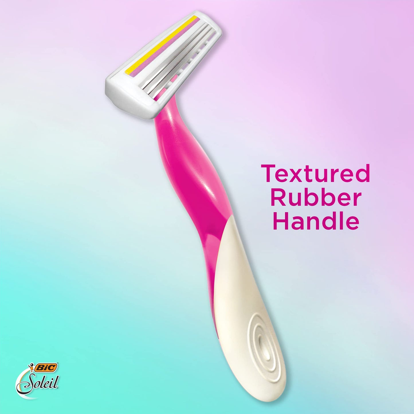 BIC Miss Soleil Colour Collection 3-Blade Razors for Women with Easy Grip Handle and Lubricating Strips, Pack of 8 Beauty and Personal Care BIC
