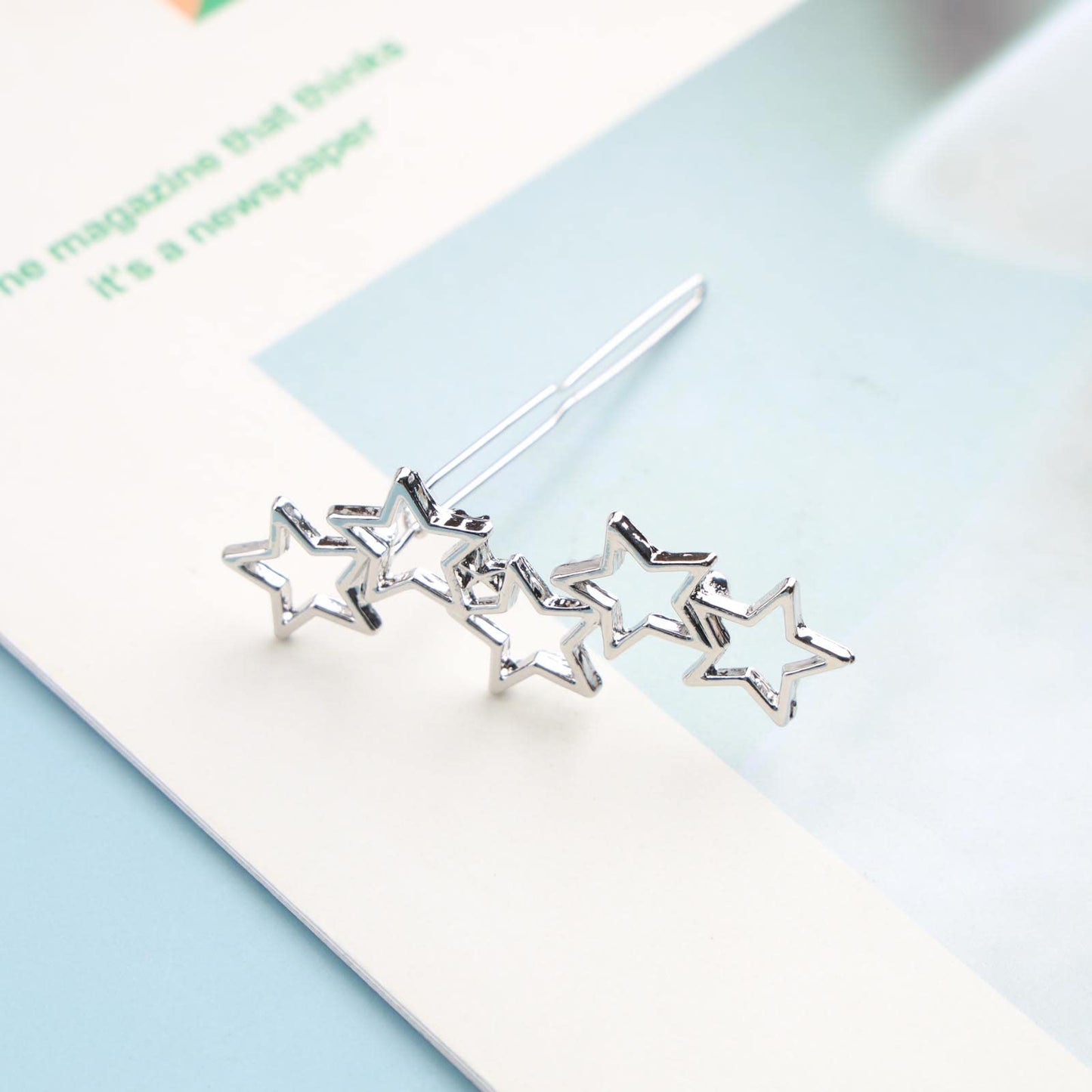 YienDoo Vintage Silver Metal Cluster Hair Accessories - Star Barrettes, Hoop Bobby Pins, and Bridal Hair Clips for Women and Girls Beauty & Personal Care YienDoo