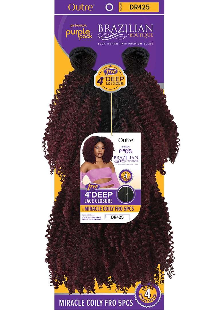 Outre Purple Pack Boutique - Miracle Coily Fro 5PCS (JET BLACK 1)