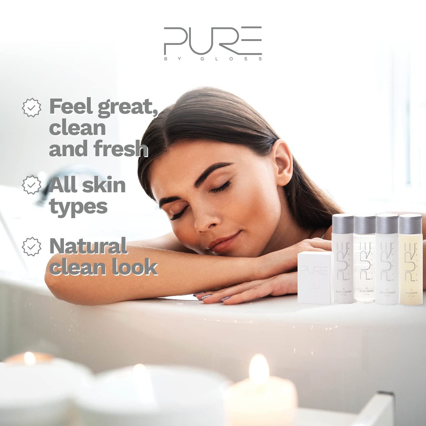 Pure By Gloss Body Lotion - Fresh Lemon Scent - for All Skin Types - Cruelty Free and Paraben Free - Luxurious Moisturizing, Softening & Smoothing Beauty & Personal Care Pure By Gloss