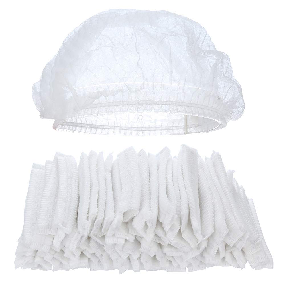 Tvoip 100Pcs 19" Disposable Cap Hair Net Cap Hair Hat Anti Dust Net Bouffant Cap Non-Woven Head Cover Hat Elastic Cleaning Hair Protect Hat Cap Beauty and Personal Care Tvoip