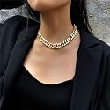 RELOVET Chunky Necklace Choker Link Curb Chain Chic Gold for Women Fashion Gift for Her Beauty & Personal Care RELOVET