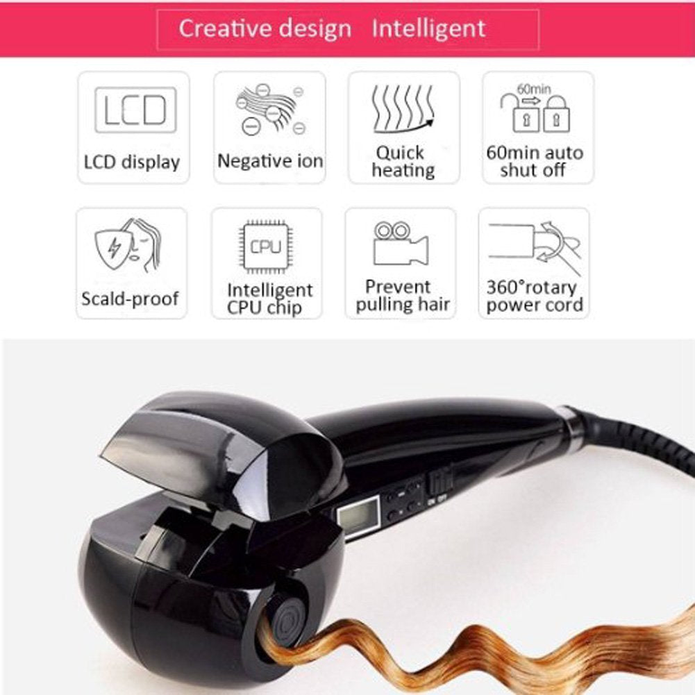 Hann® Hair Curler, LCD Pro Salon Automatic Hair Curling Roller Curler Ceramic Roller Wave Machine Styler