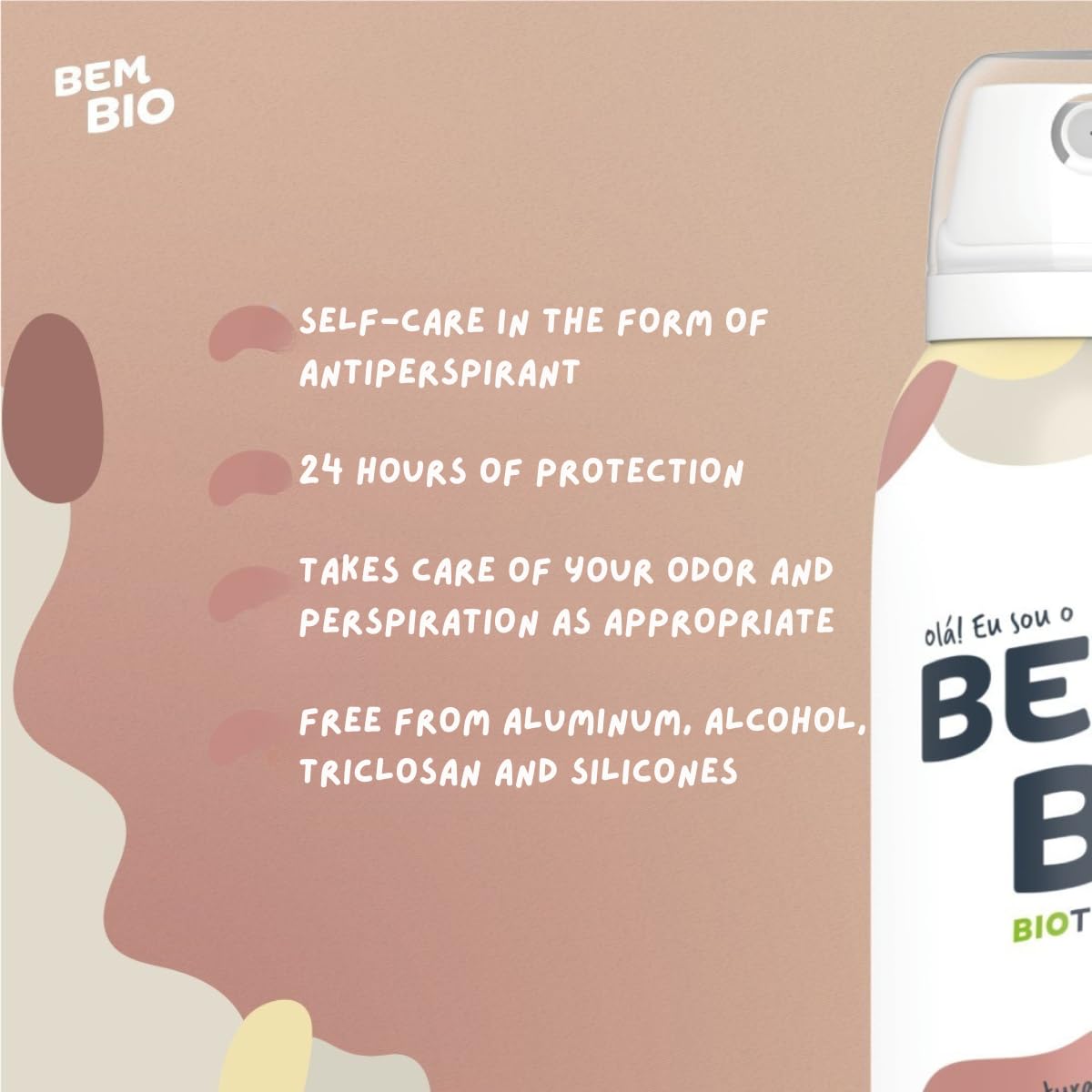 Bem Bio Original Biotranspirant Deodorant, Natural, Aluminum-Free, Vegan, 24-Hour Protection, 150ml (5.07 fl oz) Beauty and Personal Care BEM BIO