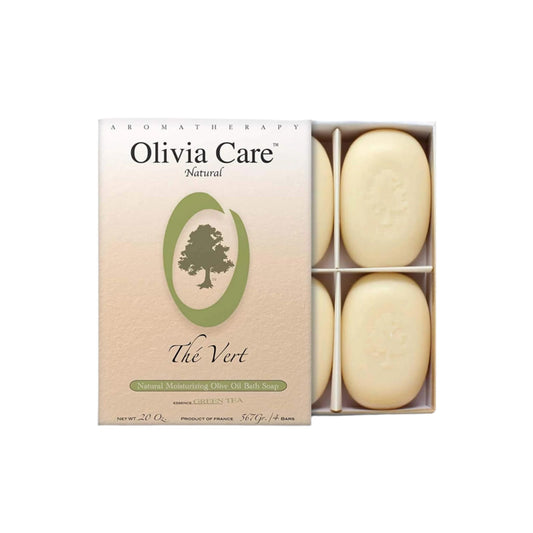 Olivia Care Bath & Body Bar Green Tea Soap 4 Pack Gift Box Organic, Vegan & Natural Contains Olive Oil Repairs, Hydrates, Moisturizes & Deep Cleans Beauty & Personal Care Olivia Care