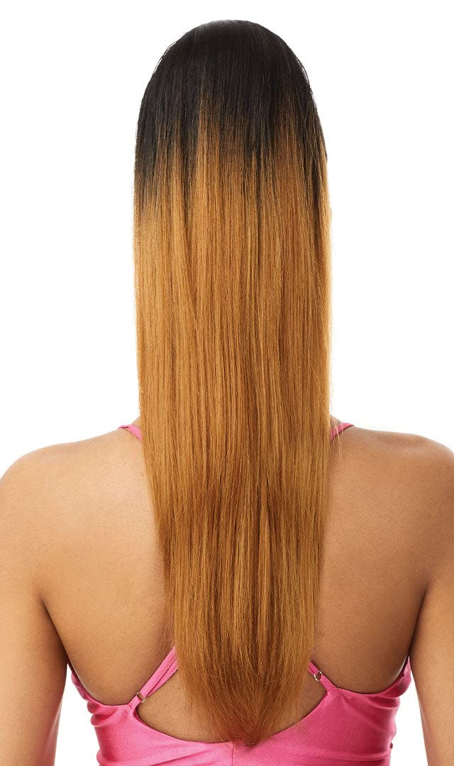 Outre Pretty Quick Drawstring Ponytail Long Length Yaki Straight Style Heat Resistant Synthtic Hair Pieces - MIMI 24" (LT1B/BU)