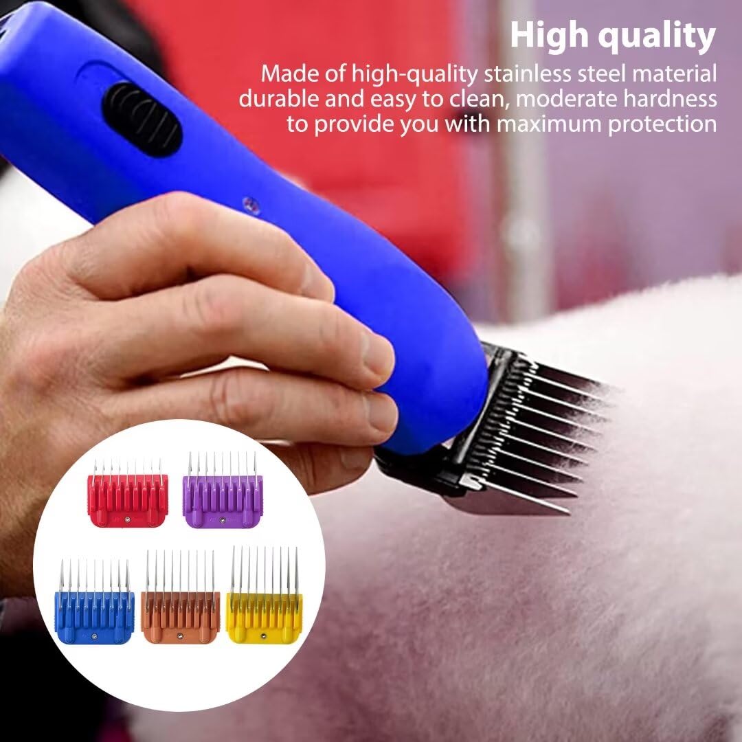New Upgraded 5 Pcs Stainless Steel Pet Clipper Guide Comb Kit for Andis Oster A5 Wahl KM10 Series Clipper Detachable Blade Beauty and Personal Care Gxcdizx