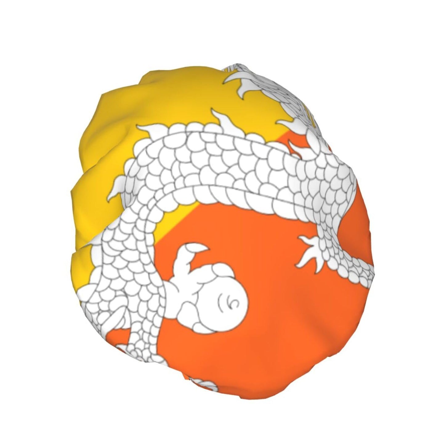 Bhutan Flag Prints Shower Cap Double Layer Lined Waterproof Bathing Shower Hat Beauty and Personal Care Hayyett