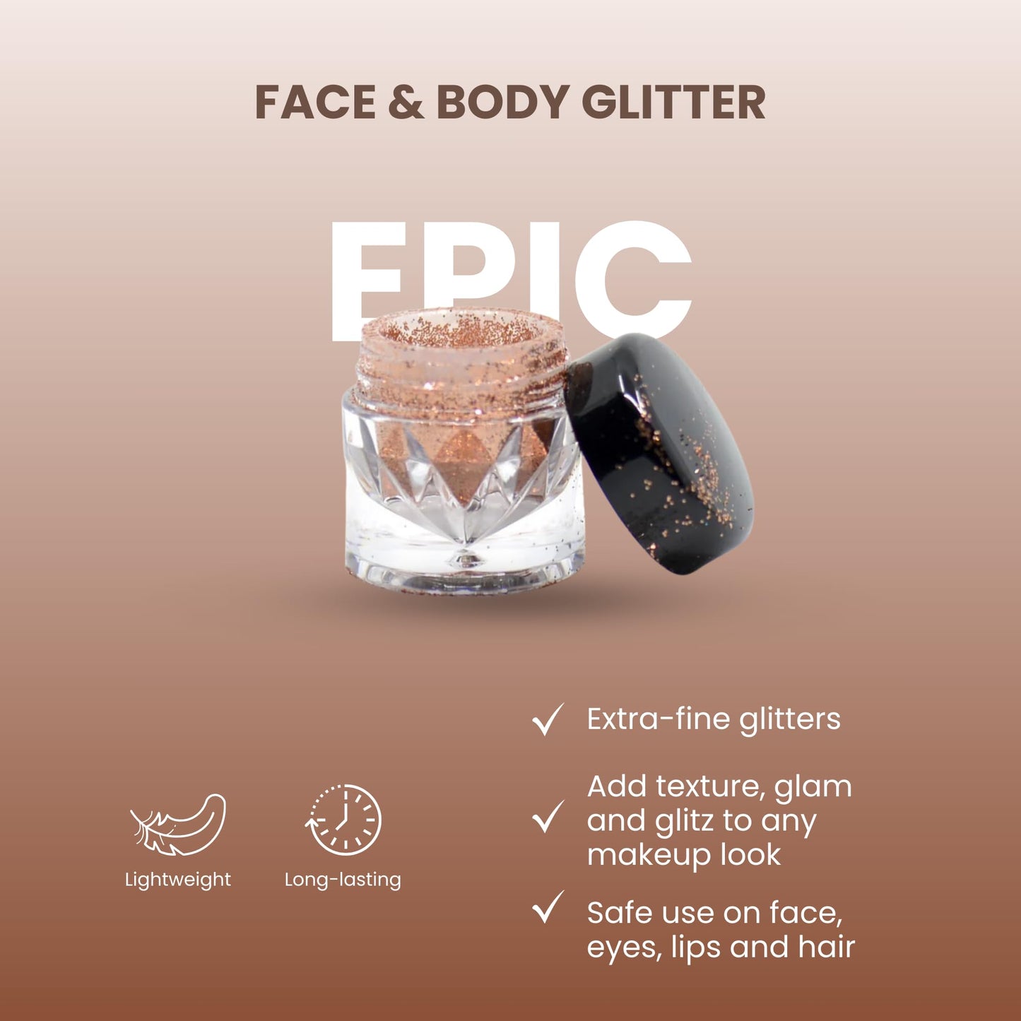 Poise Makeup Body and Facial Glitter | Extra-fine Cosmetic-Grade Glitters to Add Texture, Glam and Glitz, Safe for Face Eyes Lips and Hair Beauty & Personal Care POISE INT'L BEVERLY HILLS