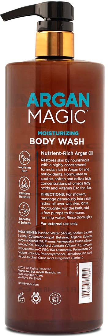 Argan Magic Cleansing Body Wash - Gently Cleanses, Revitalizes & Smooths Skin | Enriched with Argan Oil, Sweet Almond Oil & Vitamin E | Paraben Free Beauty & Personal Care Argan Magic