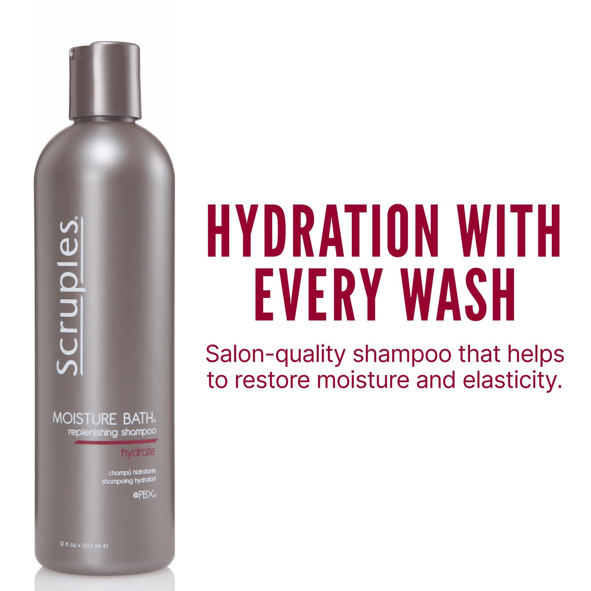 Scruples Moisture Bath Hair Shampoo for Men & Women - Moisturizing Shampoo for Dry, Brittle & Coarse Hair - Helps Restore Shine & Elasticity (12 Fl Beauty & Personal Care Scruples