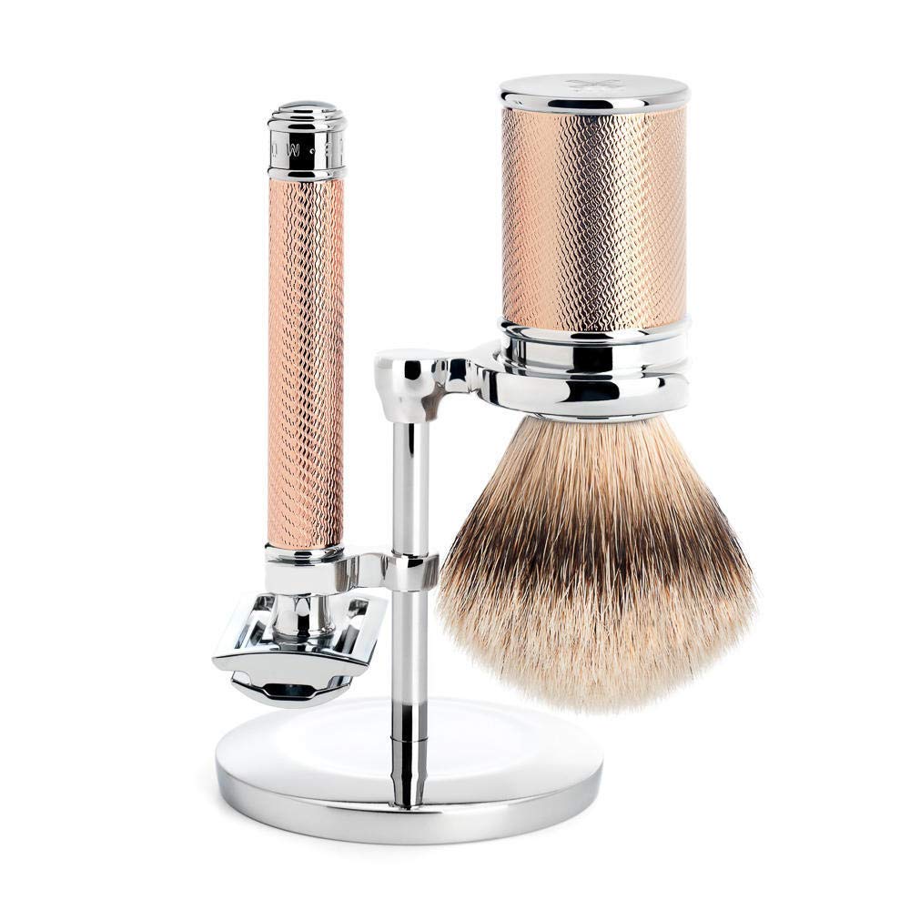 MÜHLE Rosegold Silvertip Badger Safety Razor (Closed Comb) Shaving Set - Perfect for Every Day Use, Barbershop Quality Close Smooth Shave Beauty and Personal Care MÜHLE