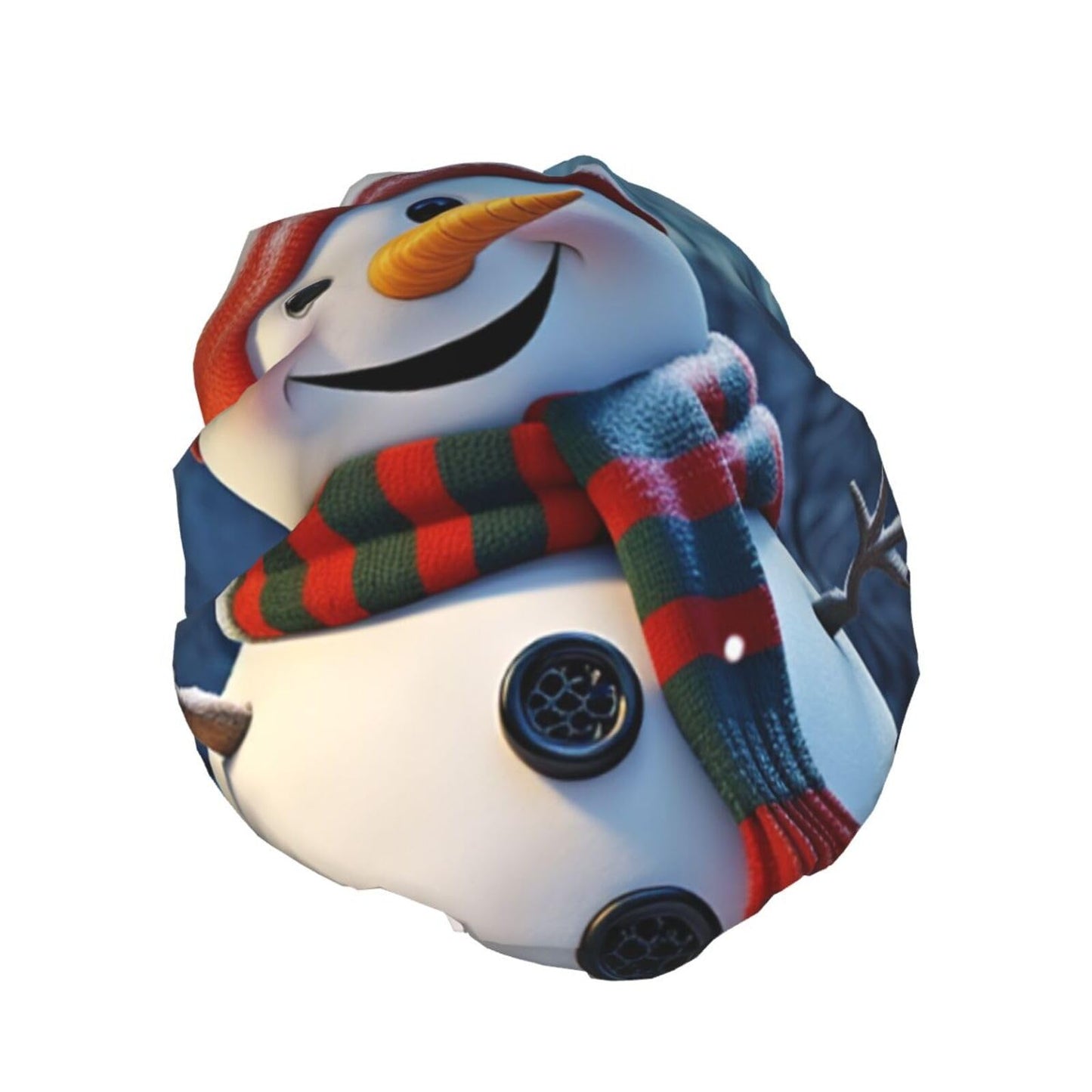 Happy Snowman Shower Cap For Women Reusable Double Layers Bathing Bath Cap Hair Caps Waterproof Elastic Band Ladies Spa Salon Shower Hat Hair Caps Beauty and Personal Care GDSHJKLW