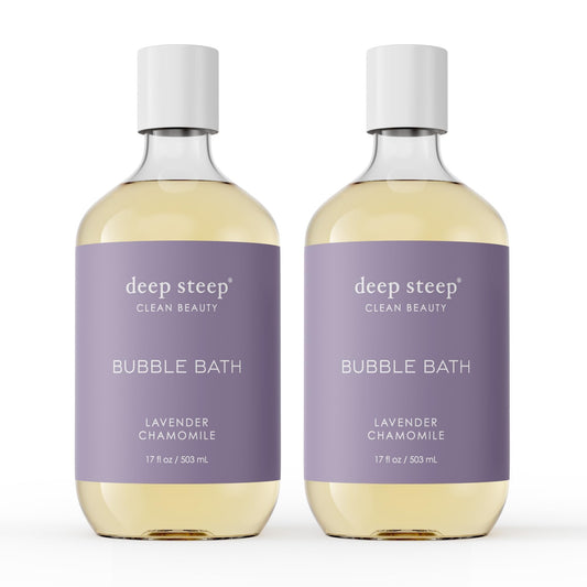 Deep Steep Bubble Bath, Lavender Chamomile 17 oz (Pack of 2) - Hypoallergenic, Clinically Tested Soothing Soak with Shea Butter & Argan Oil Beauty & Personal Care Deep Steep