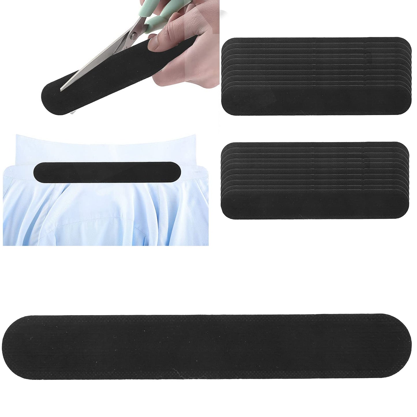 20pcs Self Adhesive Shirt Collar Protector Collar Disposable Hat Collar Sweat Neck Liner Pads (Black) Beauty and Personal Care Dioche