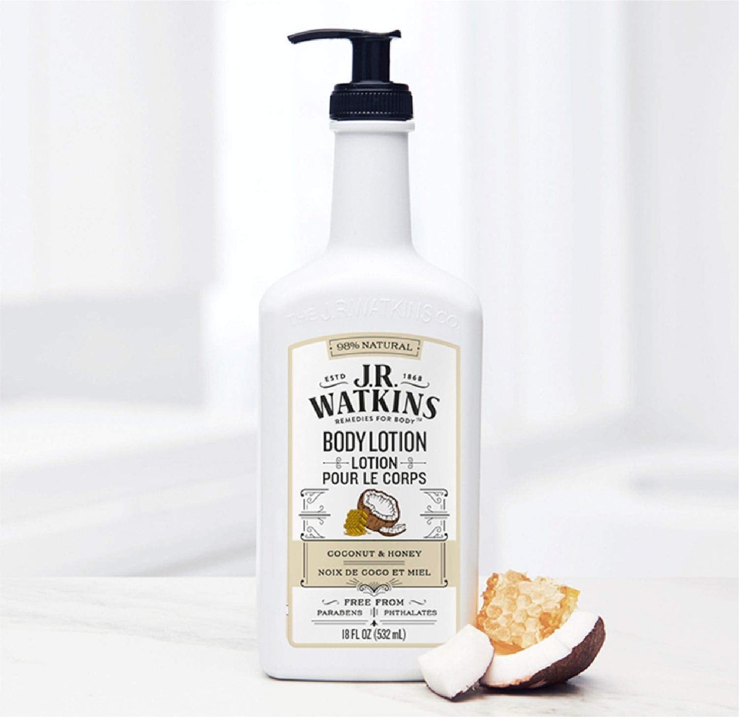 J.R. Watkins Daily Moisturizing Lotion - Body Cream in Pump Dispenser - Hydrating Skin Cream Made with Shea Butter, Cocoa Butter, Coconut Oil Beauty & Personal Care J.R. Watkins