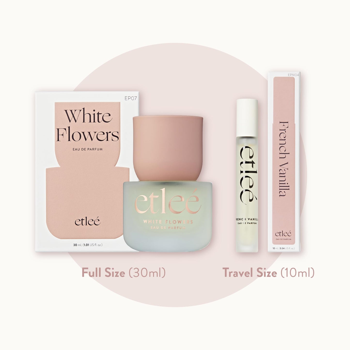 ETLEÉ White Flowers Eau de Parfum 1.01oz, Long Lasting Perfume Inspired by Paradoxe, Oriental Fougere Notes With Vanilla, Amber, Musk, Pear, Citrus Beauty & Personal Care ETLEÉ