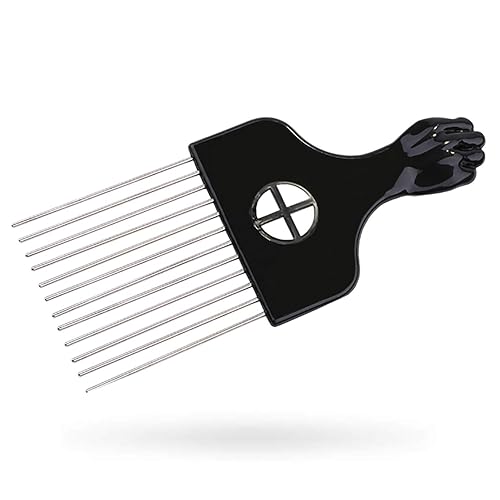 LEADUWAY Hair Pick, Hair Comb, Metal Pick Comb, Detangle Wig Braid Hair Styling Comb, Black, 1 PACK Beauty & Personal Care LEADUWAY