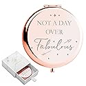 CV CHARVORIA Birthday Gifts for Women - Not a Day Over Fabulous Rose Gold Compact Mirror - Birthday Gift Ideas for Friend; Coworker, Aunt, Mom - All Beauty & Personal Care CV CHARVORIA