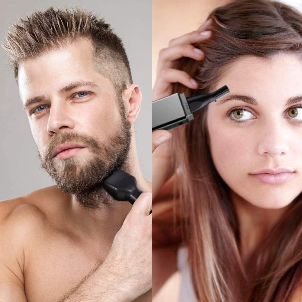 LEONYS Ear and Nose Hair Trimmer for Men & Women, 4 in 1 Electric Eyebrow Trimmer Painless Nose Clippers Facial Hair Remover Waterproof with Dual Edge Beauty and Personal Care LEONYS